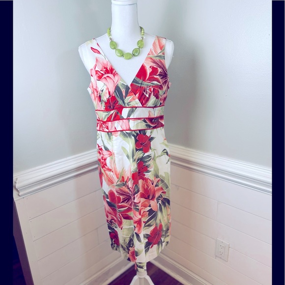 Karen Kane Dresses & Skirts - Karen Kane Cotton Bold Tropical Floral Print Sundress 8 FREE SHIP